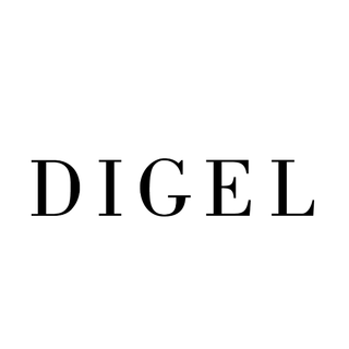 DIGEL logo in black serif font on a white background