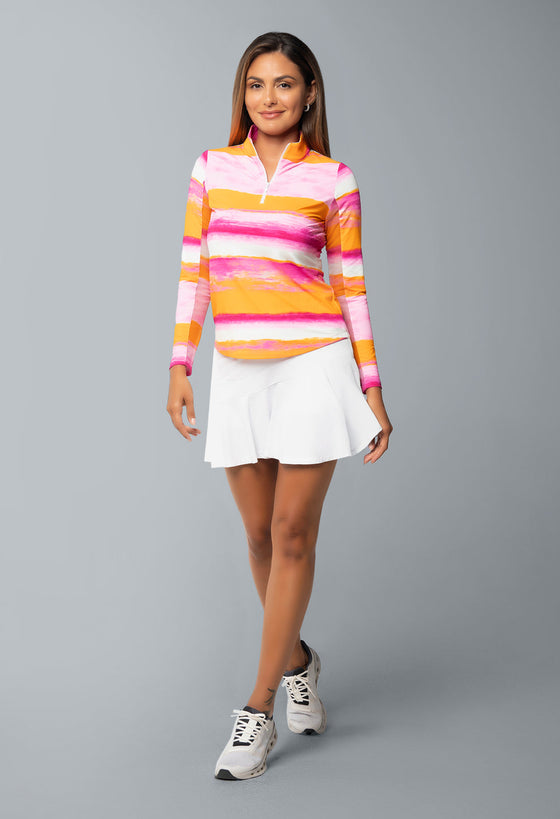 Ibkül - Amy Print Long Sleeve Mock Neck Top – 10088