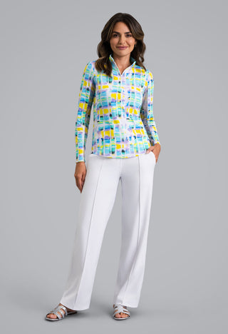 Ibkül - Tatiana Print Long Sleeve Mock Neck Top – 10937