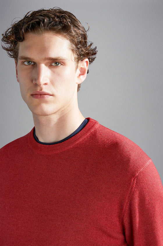 Paul & Shark - Col rond de laine mérinos délavé - LE CAPITAINE D'A BORD