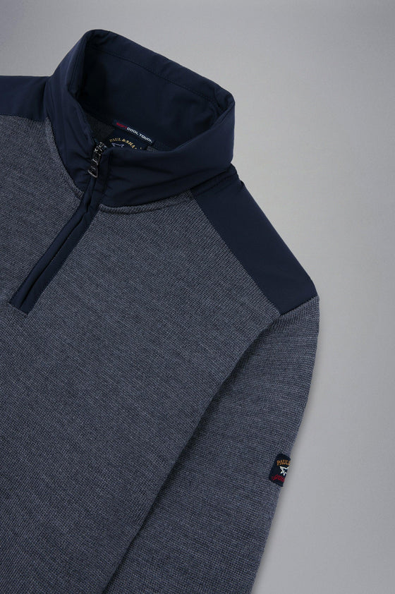 Paul & Shark - Col zip de laine avec appliqués de nylon - LE CAPITAINE D'A BORD