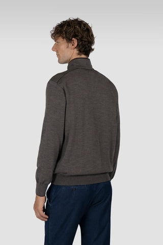 Paul & Shark - Chandail col zip de laine avec appliqués Loro Piana Rain System©