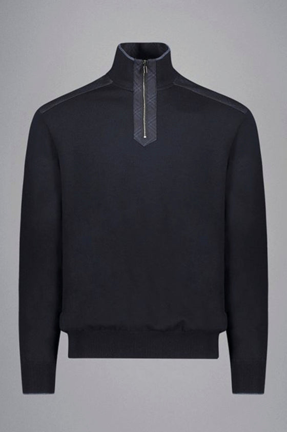 Paul & Shark - Chandail col zip de laine avec appliqués Loro Piana Rain System©