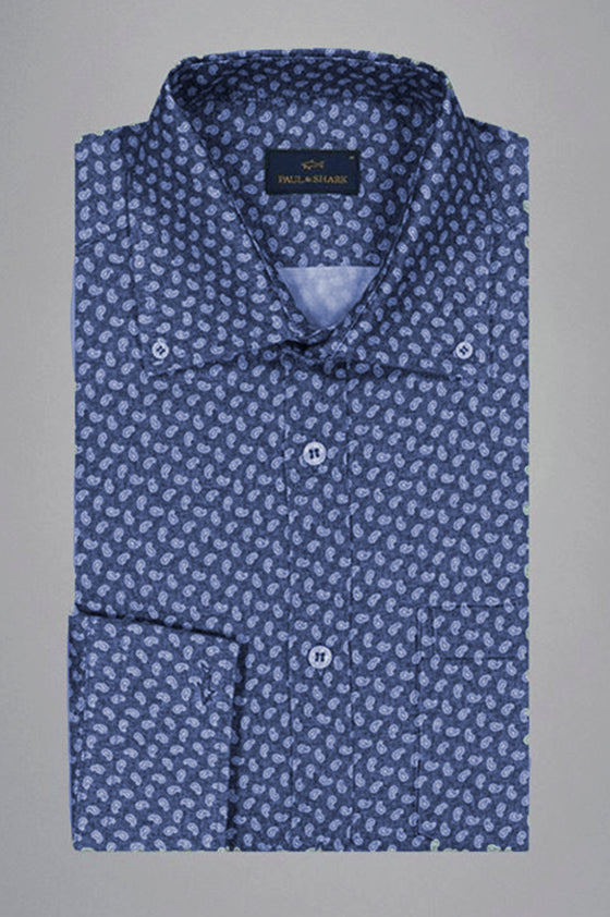 Paul & Shark - Chemise paisley de poplin de coton