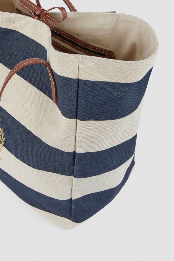 Paul & Shark - Sac de plage rayé de canvas de coton