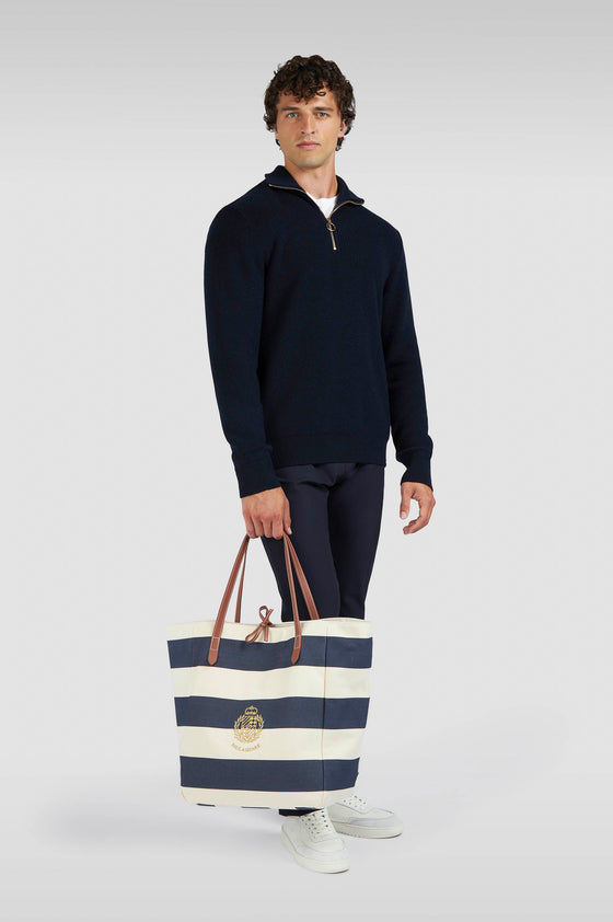 Paul & Shark - Sac de plage rayé de canvas de coton