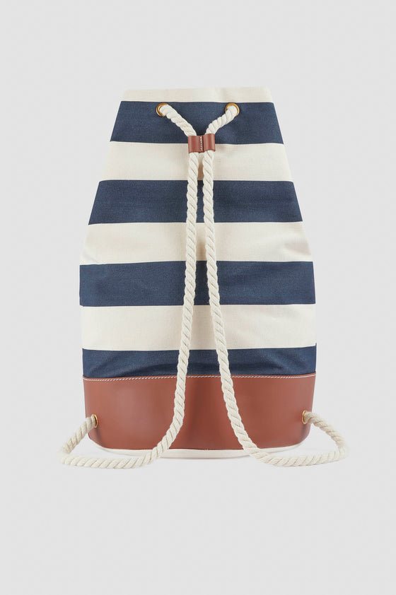 Paul & Shark - Sac baluchon rayé de canvas de coton