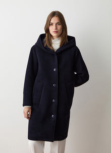  Colmar - Manteau avec capuche en drap de laine pour femme