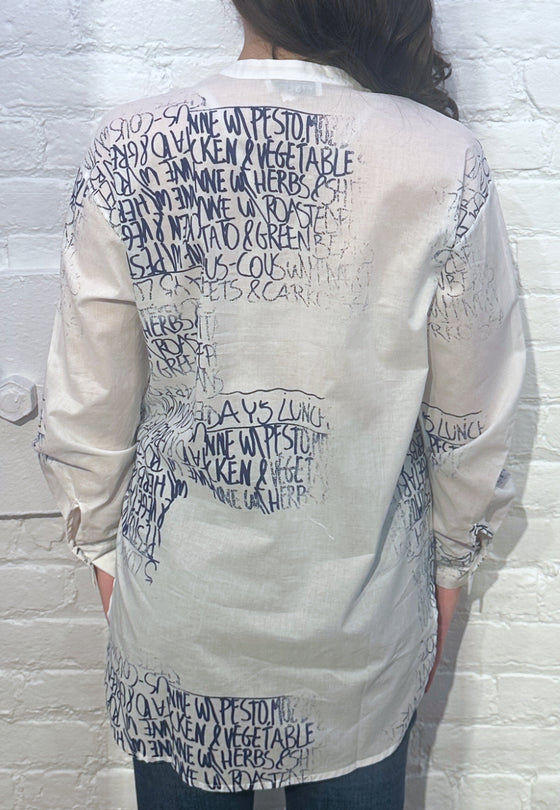 VLT's by Valentina's - 24-28 - Blouse lettrée manches longues de coton