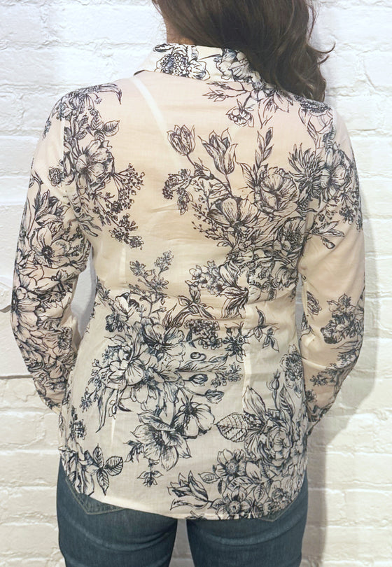 VLT's by Valentina's - 24-107 - Blouse florale manches longues de coton