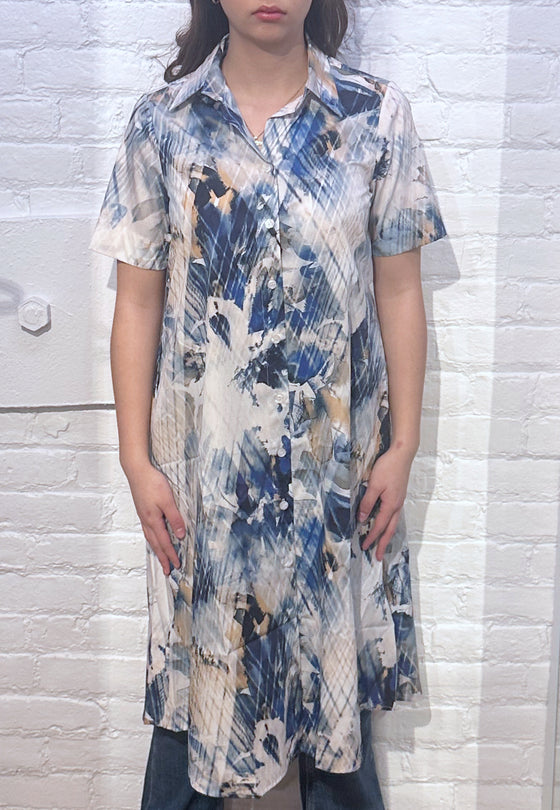 VLT's by Valentina's - 24-356 - Robe manches courtes de coton à motif abstrait