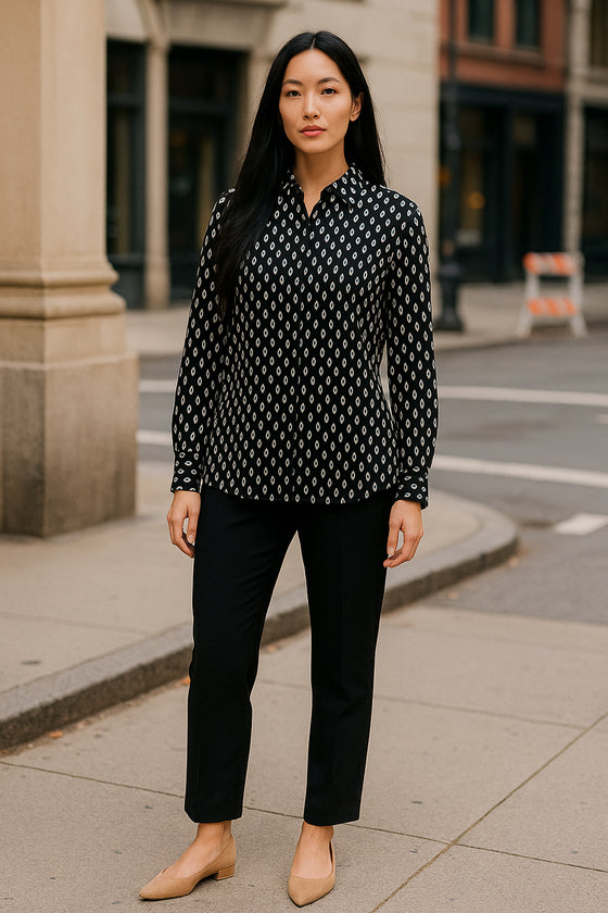 VLT's by Valentina's - 24-518 - Blouse à motifs manches longues de viscose