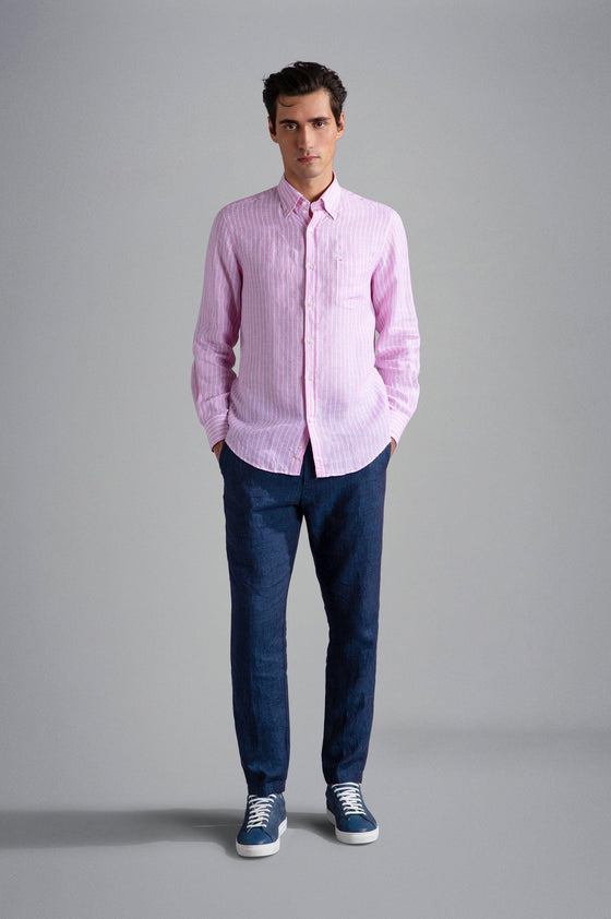 Paul & Shark - Chemise de lin manches longues à rayures - LE CAPITAINE D'A BORD