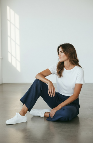 VLT's by Valentina's - 25-41M - Pantalon de lin avec taille élastique