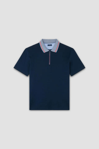 Paul & Shark - Polo col zip manches courtes de coton piqué