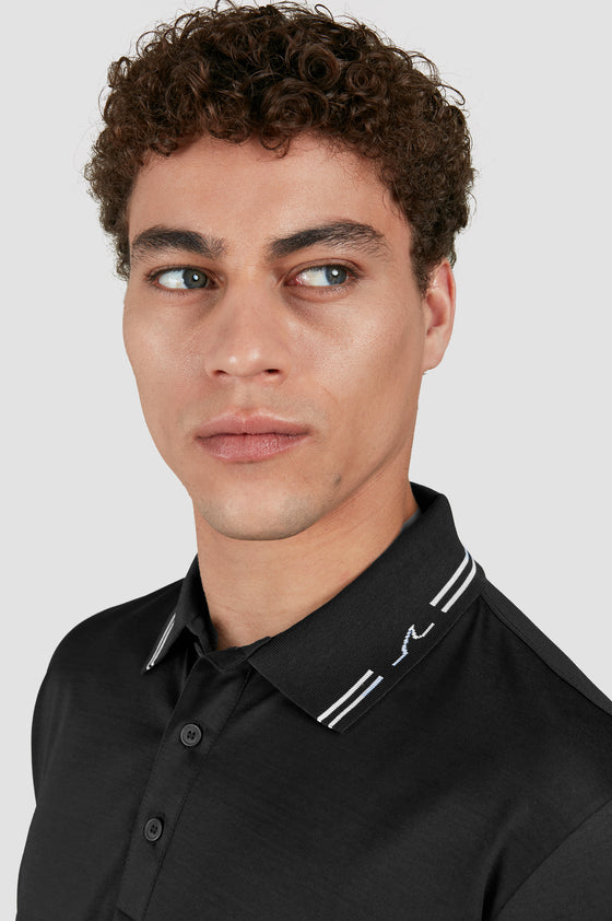 Paul & Shark - Polo manches courtes de coton double mercerisé avec rayures au col