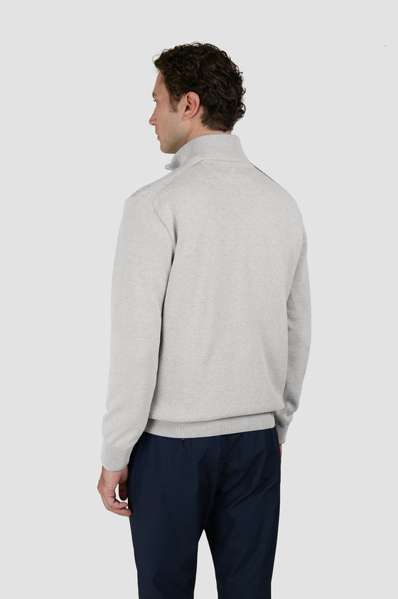 Paul & Shark - Chandail col zip de coton Fresco avec appliqués de lin