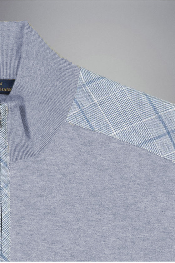 Paul & Shark - Chandail col zip de coton avec appliqués de lin