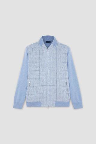 Paul & Shark - Cardigan zippé en lin écossais et coton