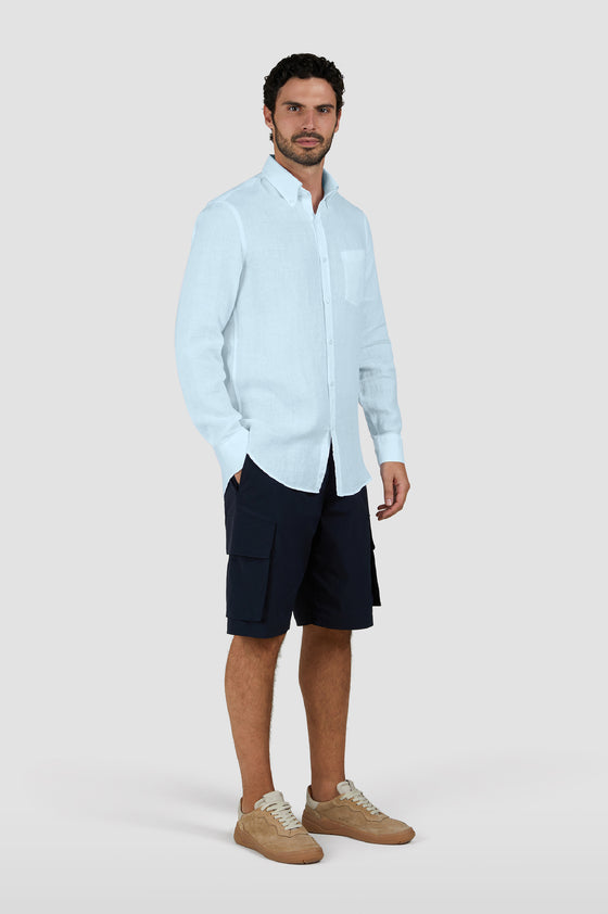 Paul & Shark - Chemise de lin manches longues unie