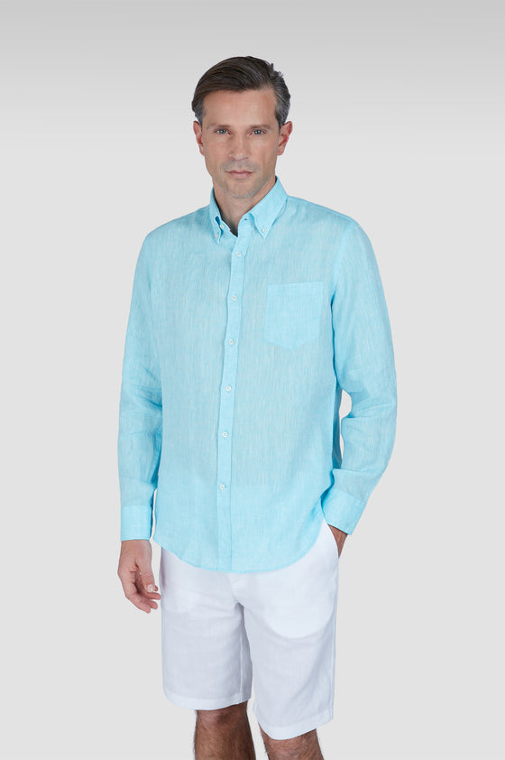 Paul & Shark - Chemise de lin manches longues unie
