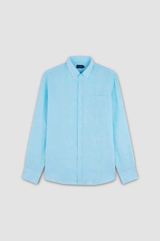 Paul & Shark - Chemise de lin manches longues unie