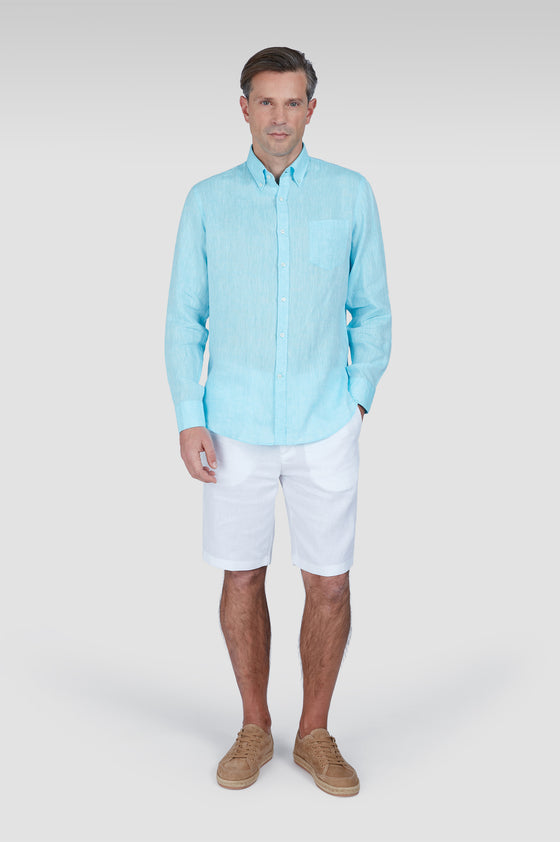 Paul & Shark - Chemise de lin manches longues unie
