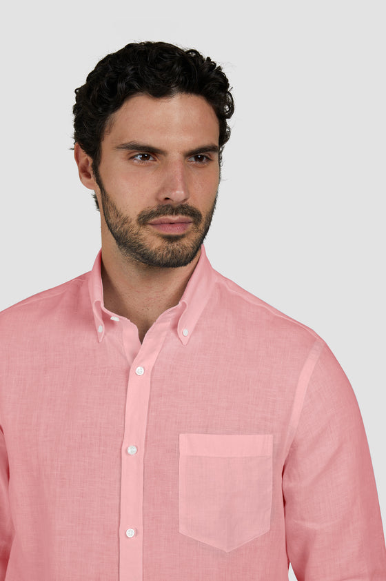 Paul & Shark - Chemise de lin manches longues unie
