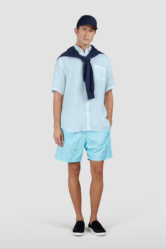 Paul & Shark - Chemise unie de lin manches courtes