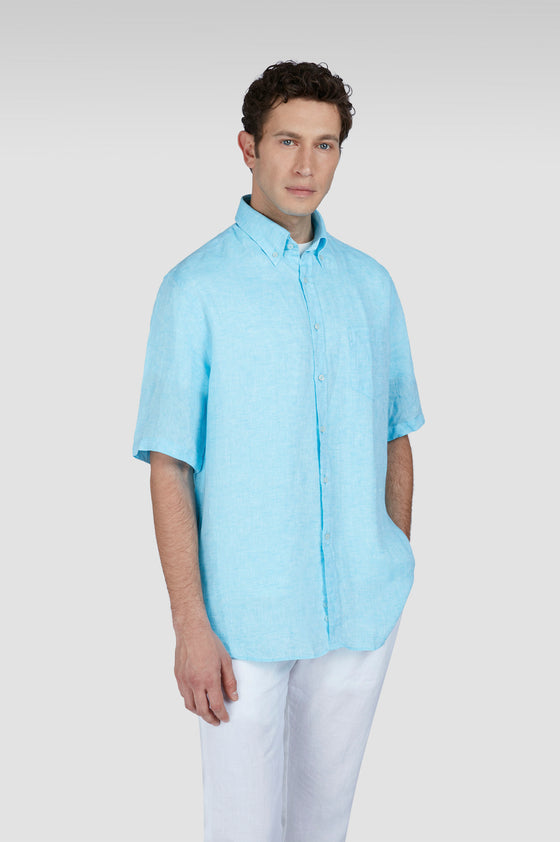 Paul & Shark - Chemise unie de lin manches courtes