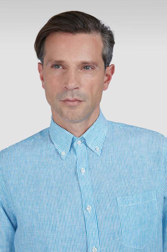 Paul & Shark - Chemise de lin manches longues à rayures