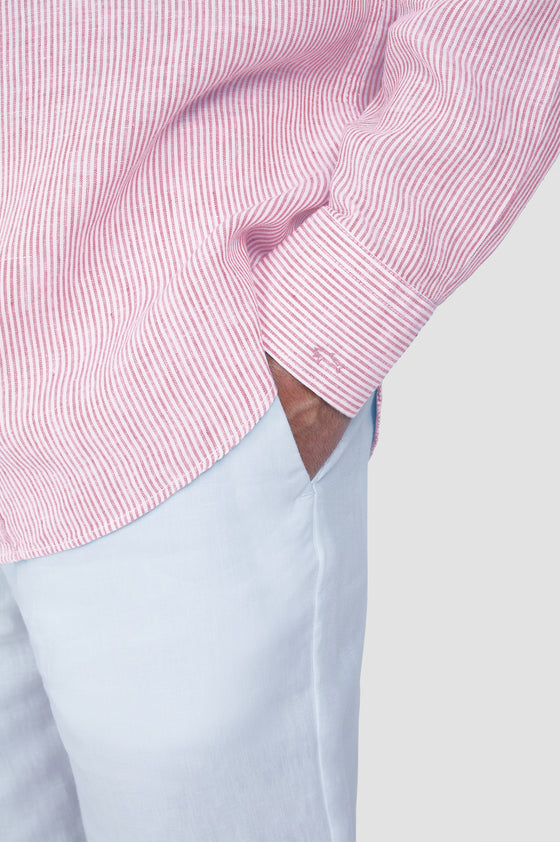 Paul & Shark - Chemise de lin manches longues à rayures