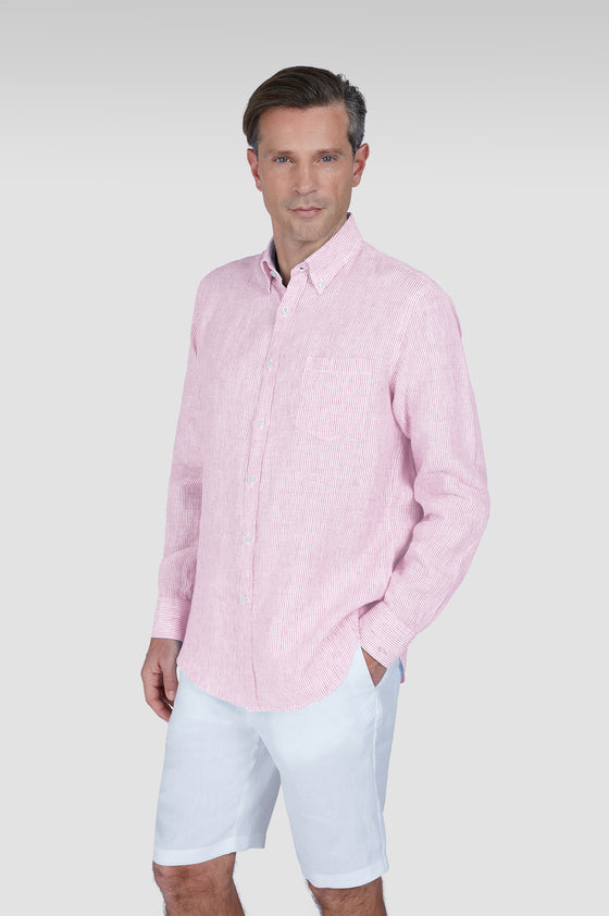 Paul & Shark - Chemise de lin manches longues à rayures