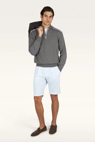 Paul & Shark - Chandail col zip de coton Fresco avec appliqués de lin