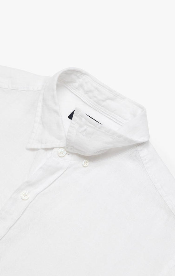 34 Heritage - Linen Chambray Shirt Bright White - LE CAPITAINE D'A BORD