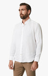 34 Heritage - Linen Chambray Shirt Bright White - LE CAPITAINE D'A BORD