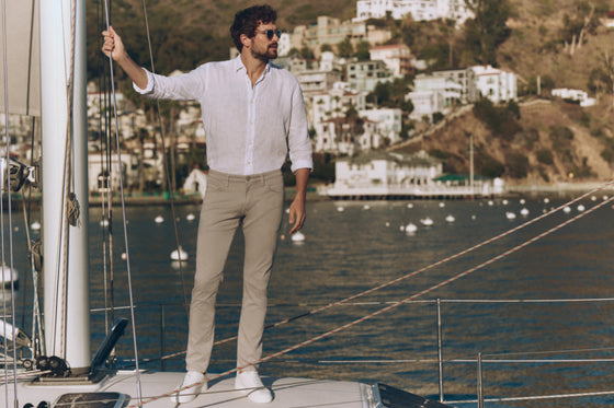 34 Heritage - Linen Chambray Shirt Bright White