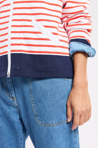 Armor-Lux - Cardigan rayé zippé de coton épais