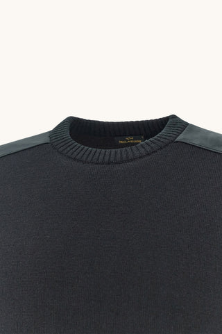 Paul & Shark - Chandail Col Rond de laine Soft Cool Touch avec détails en Typhoon®