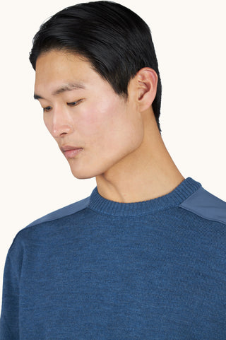 Paul & Shark - Chandail Col Rond de laine Soft Cool Touch avec détails en Typhoon®