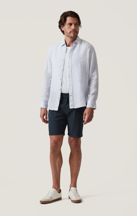 34 Heritage - Linen Chambray Shirt Chalk