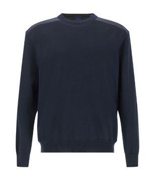 Paul & Shark - Chandail col rond de laine Summer Wool avec appliqués Loro Piana