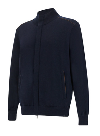 Paul & Shark - Cardigan de laine avec détails Alcantara®