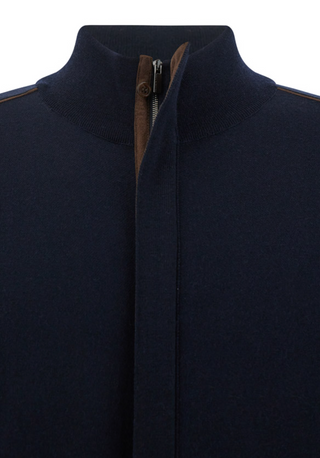 Paul & Shark - Cardigan de laine avec détails Alcantara®
