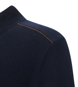 Paul & Shark - Cardigan de laine avec détails Alcantara®