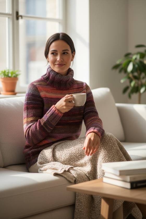 Paul & Shark Ladies - Chandail col roulé de tricot de laine
