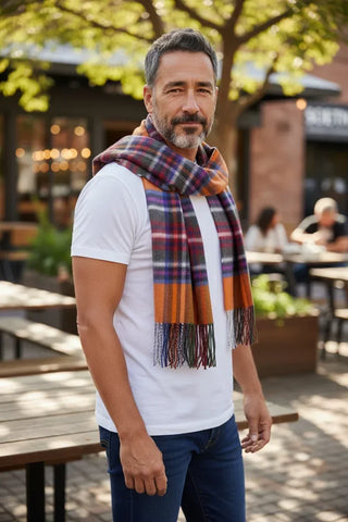 Hemley - Foulard à carreaux de laine et cachemire