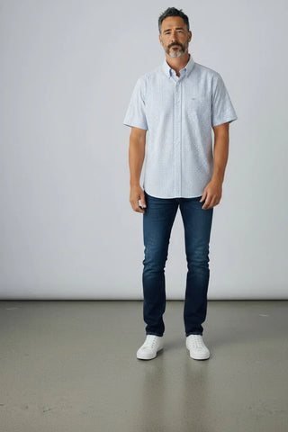 Paul & Shark - Chemise manches courtes à carreaux de coton poplin