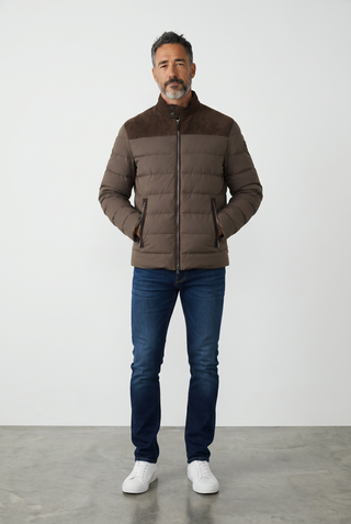 Paul & Shark - Blouson de duvet Typhoon PLATINUM avec détails de suède