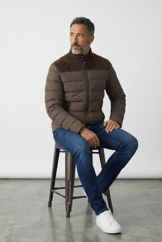 Paul & Shark - Blouson de duvet Typhoon PLATINUM avec détails de suède